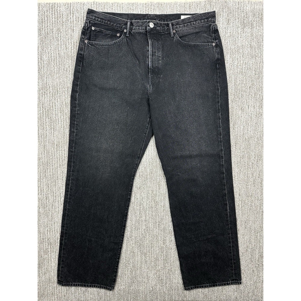 Ayr The Slacker Jeans Men 38X32 (Fits 39X32) Black Straight Button Fly Relaxed